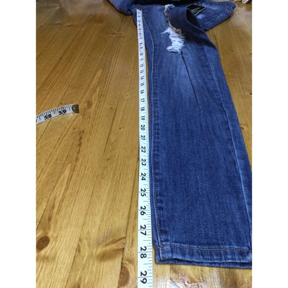Vella Jean Womens Distressed Skinny Jeans Size 5 Cotton Blend Blue Stretch - Picture 9 of 9